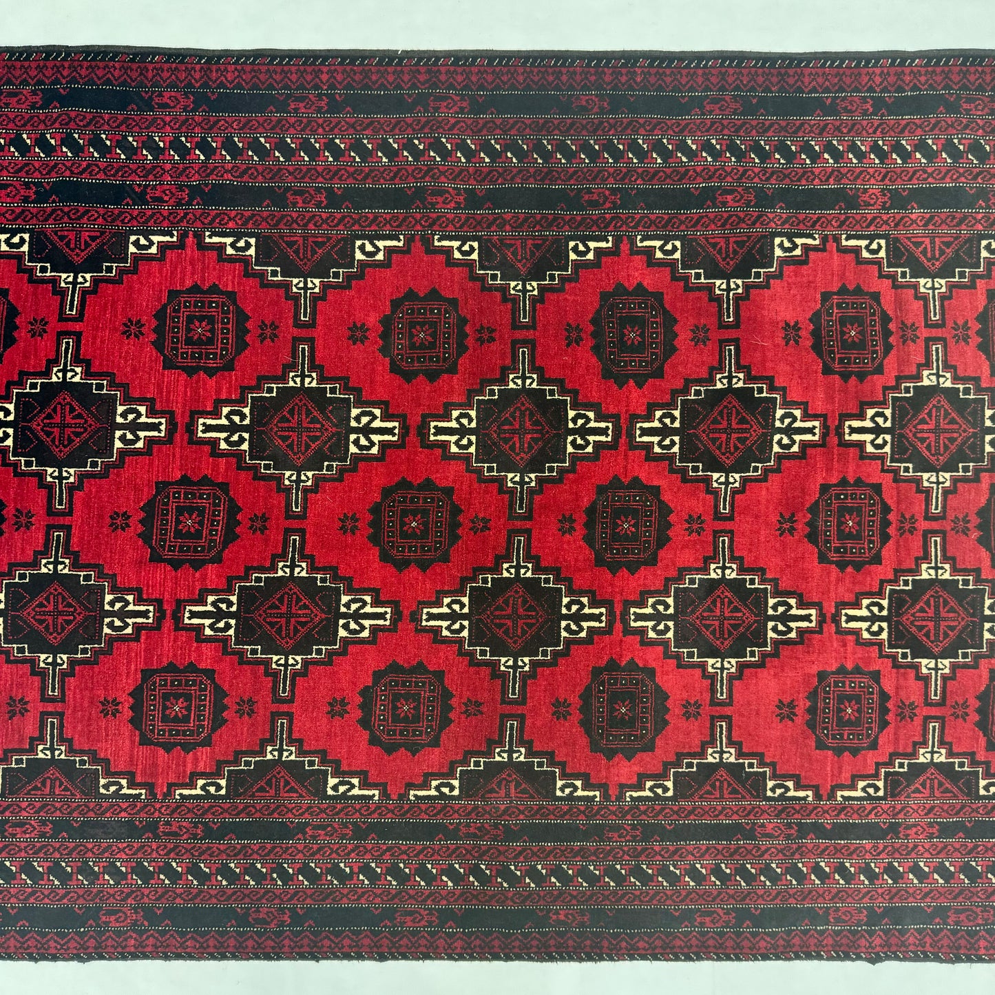 Handmade Afghan Wool Rug - 4 ft x 7 ft | Baluchi Aqsi Design | Bold, Durable, Eco-Friendly Luxury