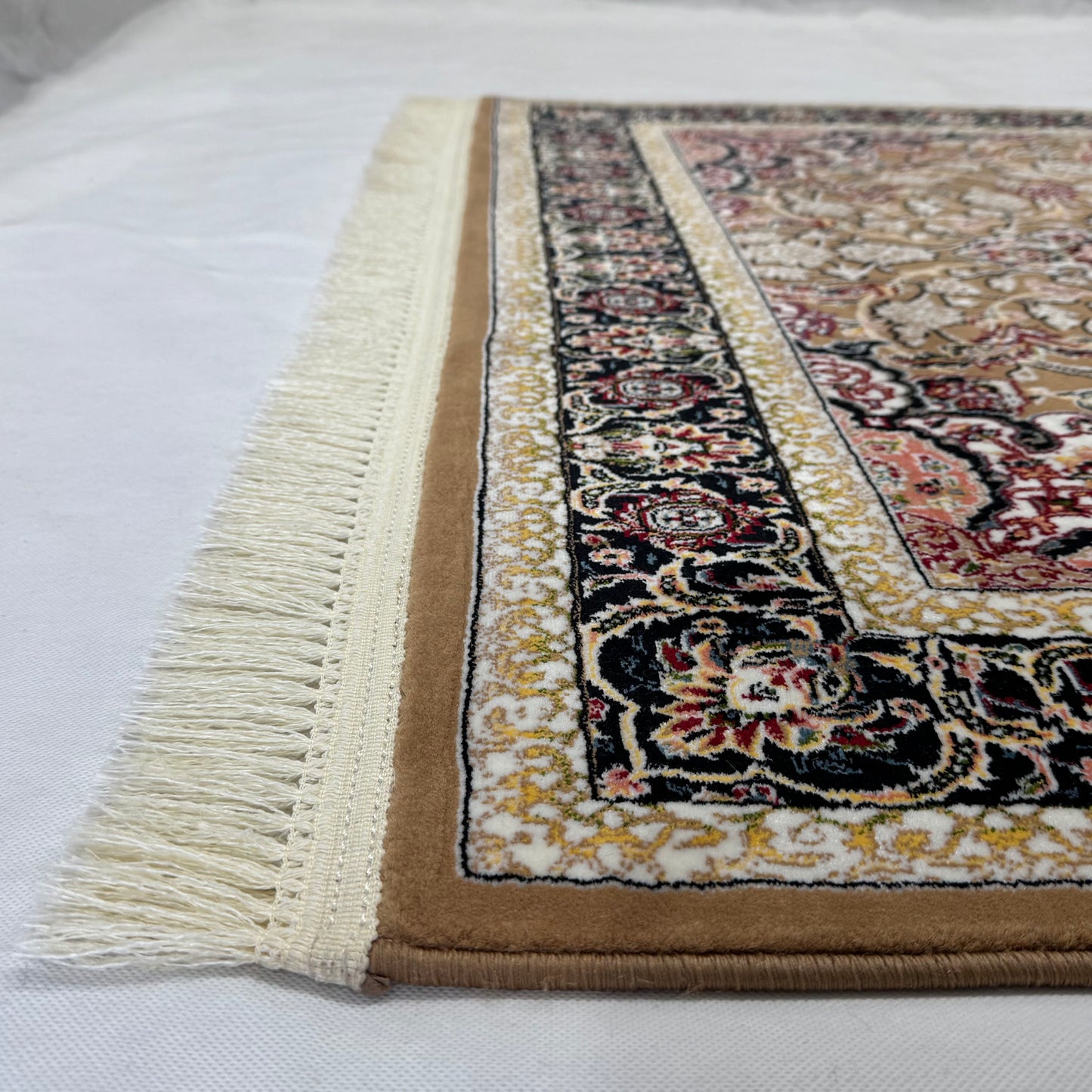 4 ft x 6 ft Persian Rug - Farsh e Nagin Chaman | 1000 Reeds | Luxurious, Machine-Made | Elegant Beige & Burgundy Design | Durable, Easy Maintenance, Eco-Friendly | Made in Iran