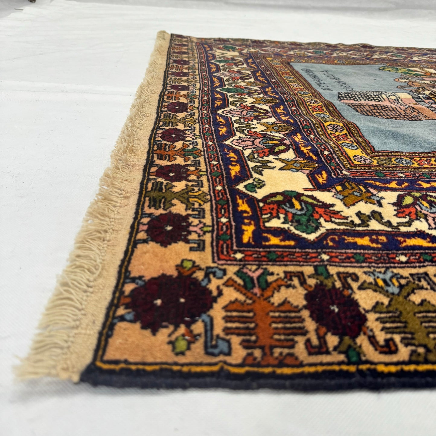 Handmade Afghan Wool Rug – 4x5.5 ft Vintage One-of-a-Kind, Traditional Design, Luxury Feel, Durable & Eco-Friendly