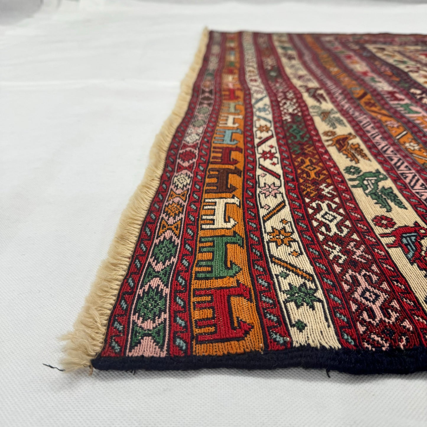 4 ft x 6 ft Handmade Afghan Wool Premium Kilim Rug – Traditional Geometric Design – Luxurious, Durable, Eco-Friendly