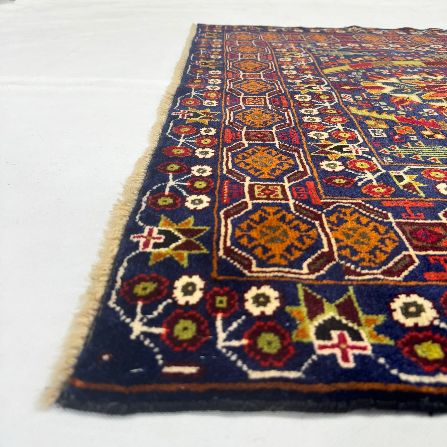 4 ft x 8 ft Afghan Handmade Wool Rug - Sultani Guldan Design, Rich Colors, Durable, Eco-Friendly Luxury