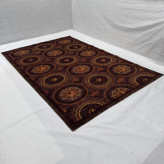 7ft x 10ft Persian Rug - Gol Bidgol, 700 Reeds, Elegant Circle Design, Acrylic & Polyester