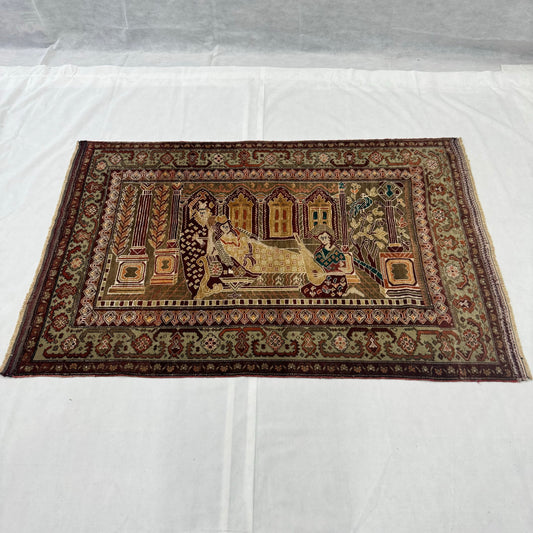 Afghan Handmade Wool Rug – 3.5 ft x5.5 ft Oriental Tribal Design, Rich Colors, Unique Artistry