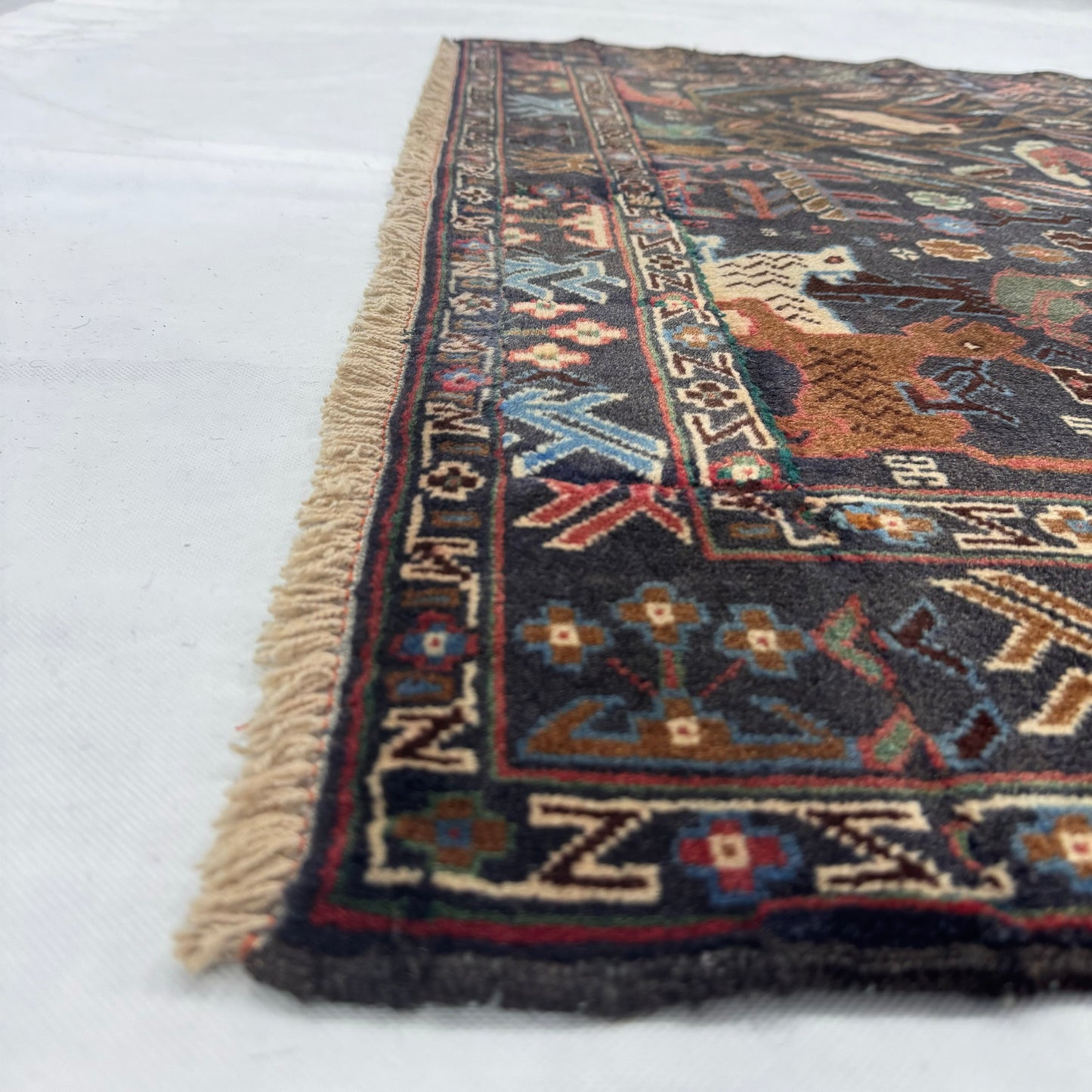 Elegant Afghan Handmade Shikargah Rug – 4 ft x 6 ft – Vibrant Hunting Scene Design with Rich Colors – Premium Wool, Traditional Afghan Craftsmanship