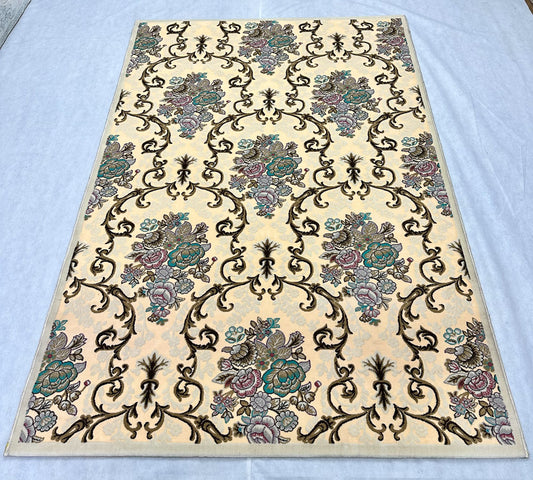 Elegant Beige Persian Area Rug - 5 ft x 8 ft - 700 Reeds Sepas Collection - Multi Colors