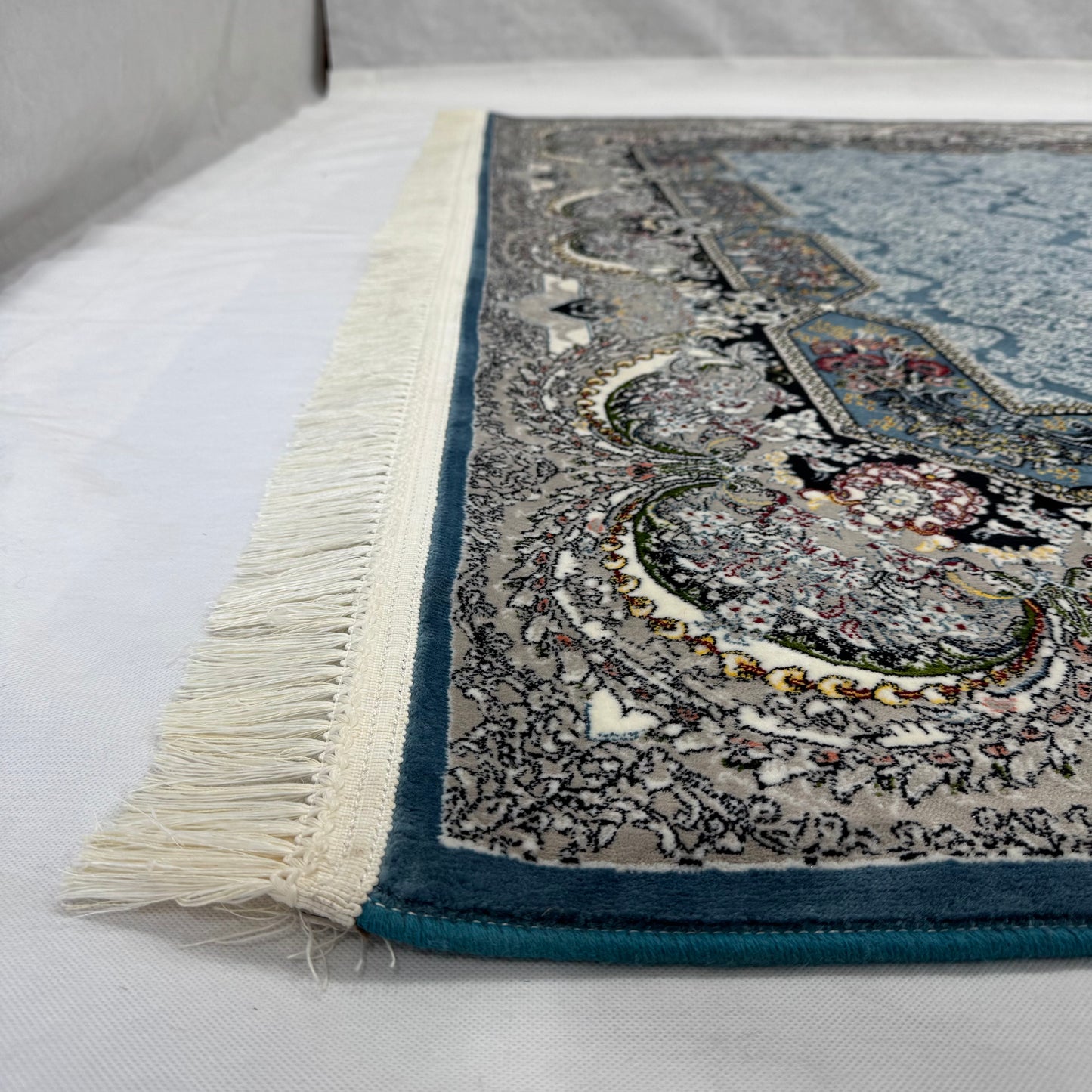 7ft x 10ft Persian Rug - Farsh e Nagin Chaman - 1000 Reeds - Blue, Luxurious Design