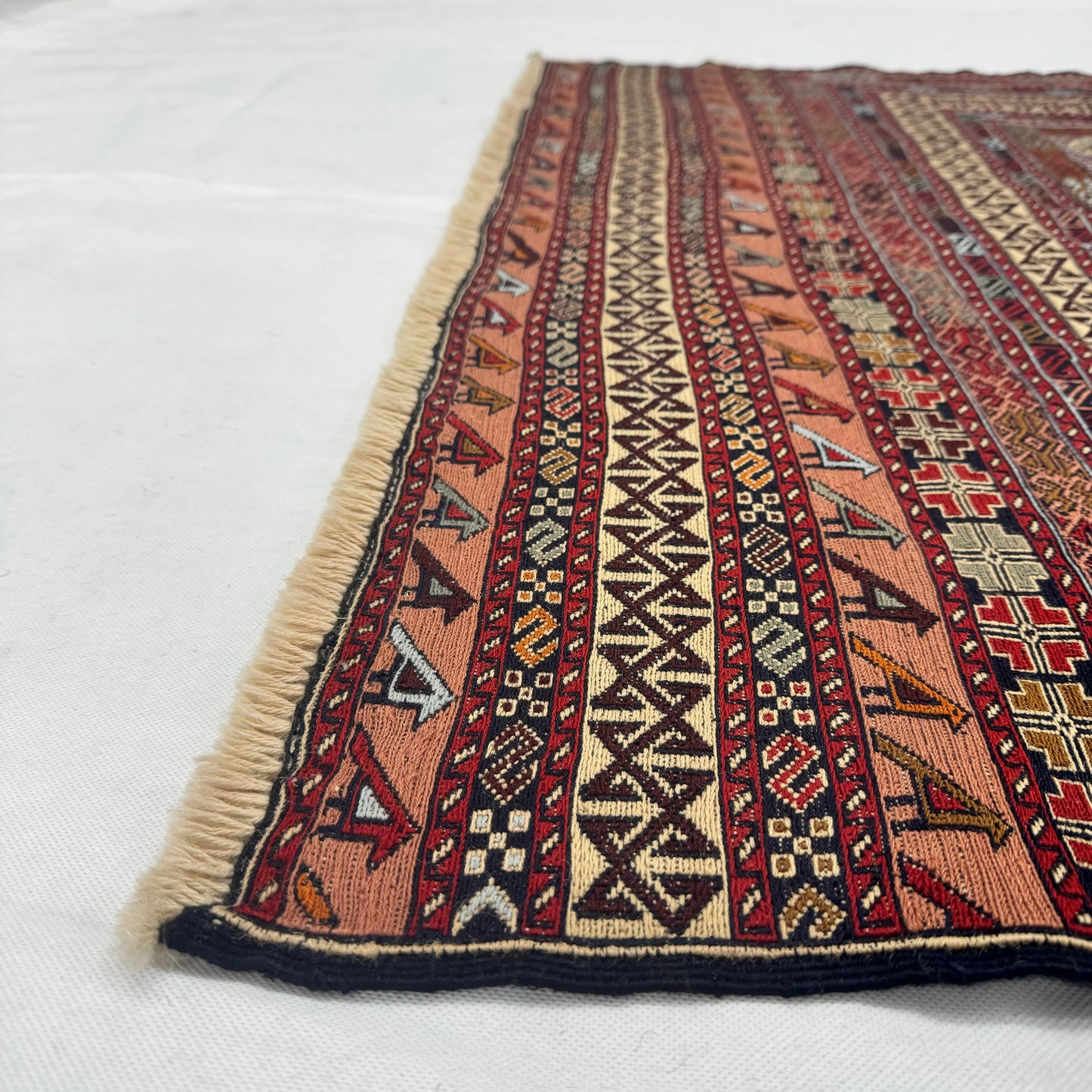 4ft x 6ft Handmade Afghan Wool Premium Kilim Rug – Traditional Geometric Design – Luxurious, Durable, Eco-Friendly