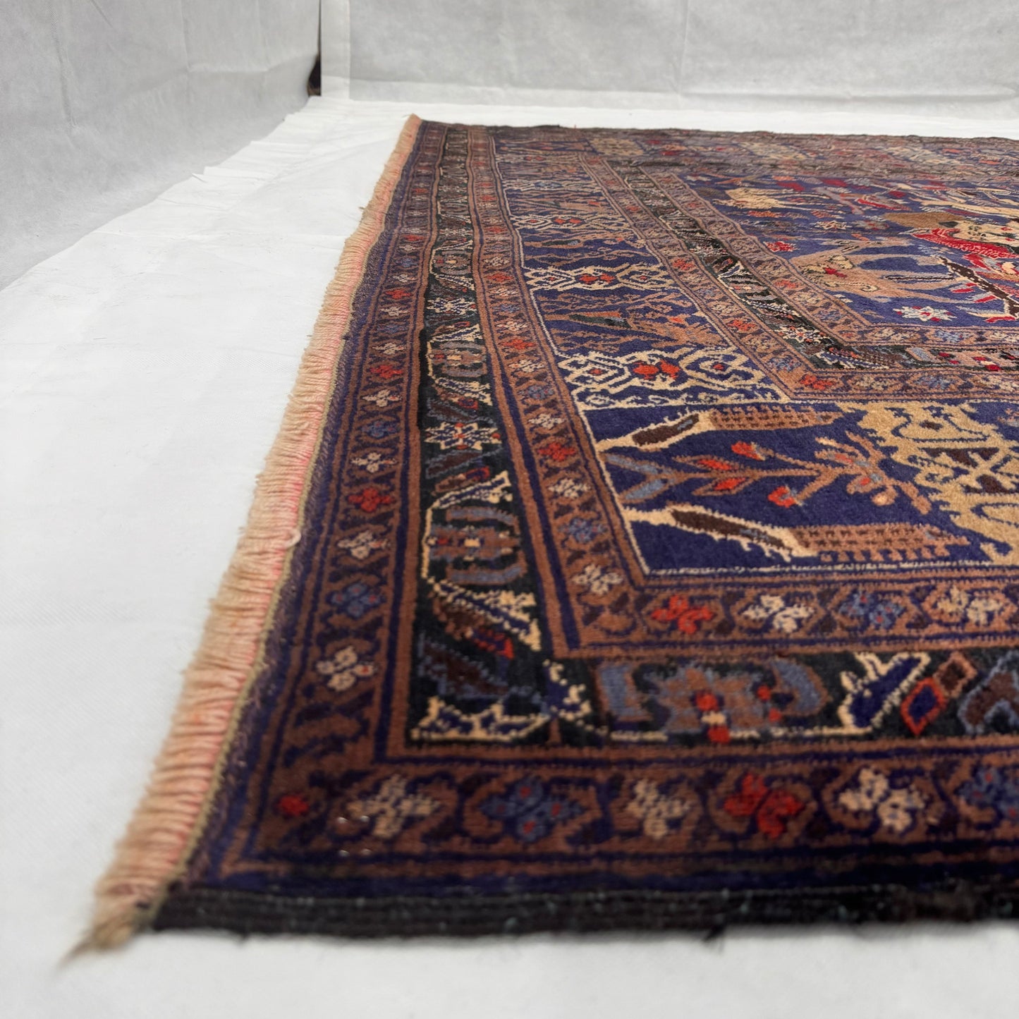 Exquisite Afghan Handmade Shikargah Rug – 6.5 ft x 10 ft – Stunning Hunting Scene with Figures and Nature – Premium Wool, Handwoven Afghan Craftsmanship