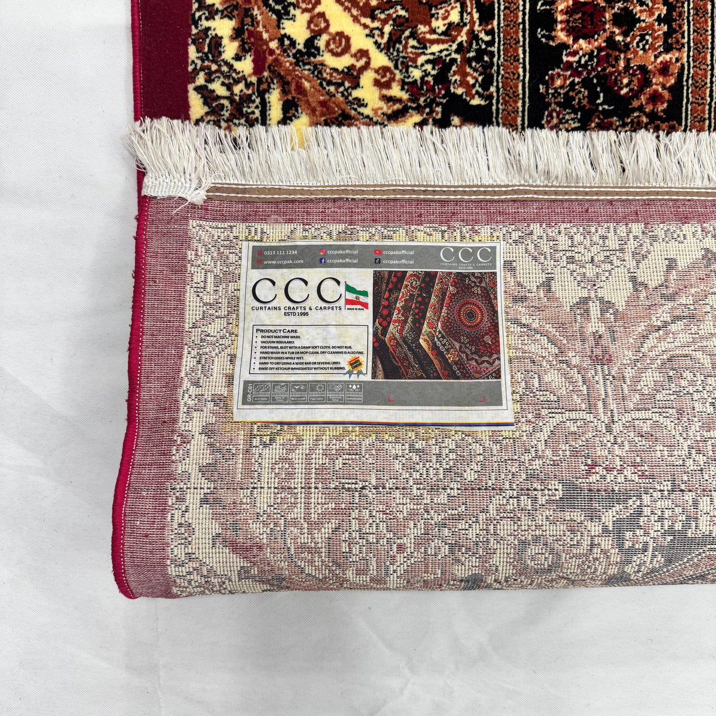 Persian Kashani Red Medallion Rug 8x11 ft – 500 Reeds Nylon Machine-Made Iran