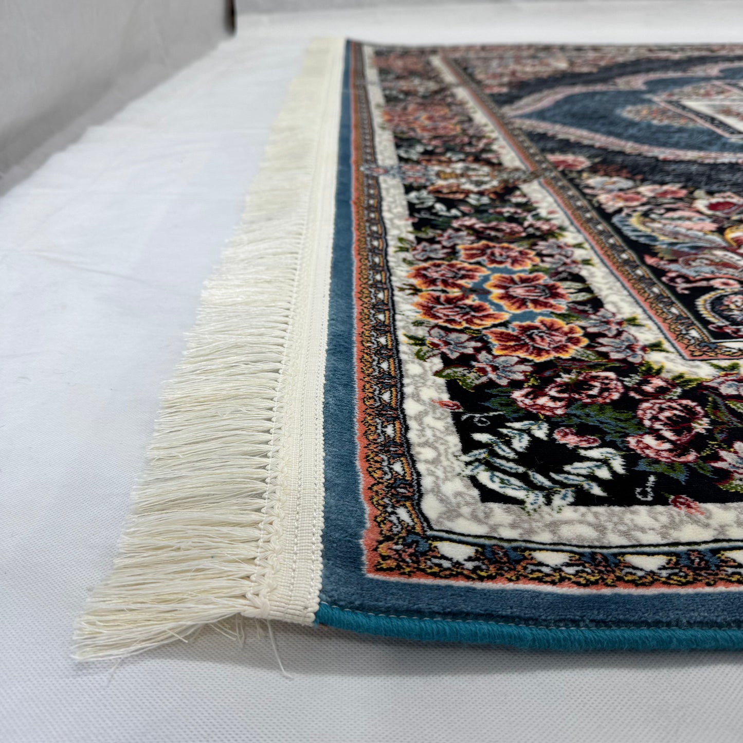 7ft x 10ft Persian Rug - Farsh e Nagin Chaman - 1000 Reeds - Luxurious Red & Blue Design