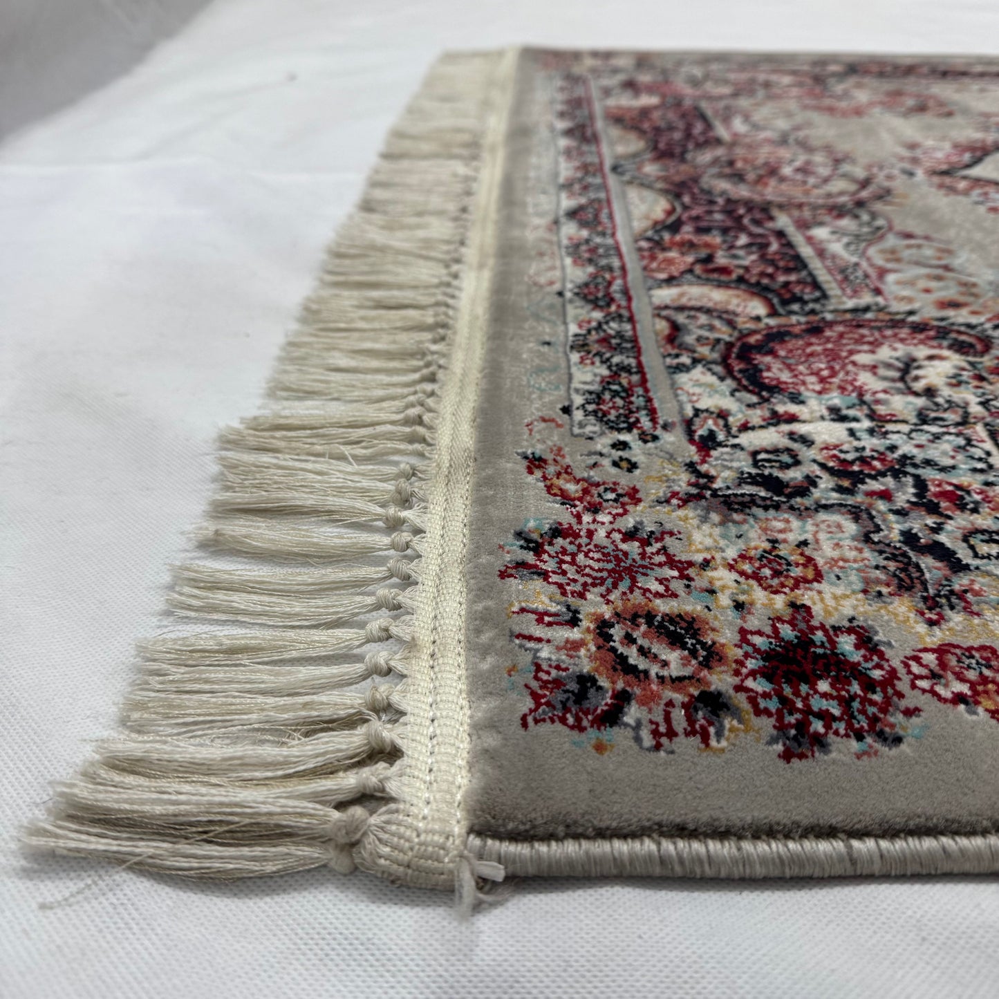 4 ft x 6 ft Persian Rug - Farsh e Shamiran | 700 Reeds | Luxurious, Machine-Made | Elegant Beige & Burgundy Design | Durable, Easy Maintenance, Eco-Friendly | Made in Iran