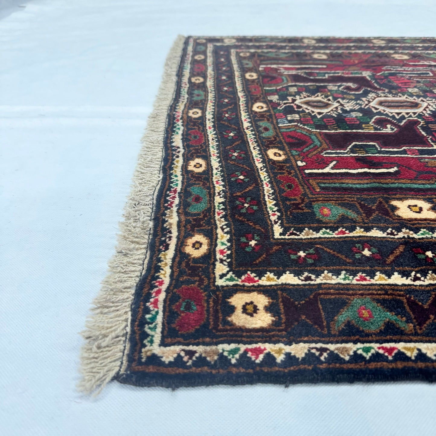 Handmade Afghan Wool Rug - 4 ft x 7 ft | Baluchi Aqsi Design | Luxurious, Durable, Eco-Friendly