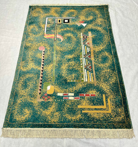 Vibrant Tortoise Persian Area Rug - 4.5 ft x 6.5 ft - 500 Reeds - Farsh Aryan 7
