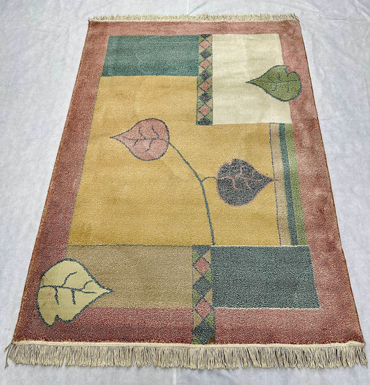 Elegant Pink and Multi-Color Persian Area Rug - 4.5 ft x 6.5 ft - 500 Reeds - Farsh Aryan 9