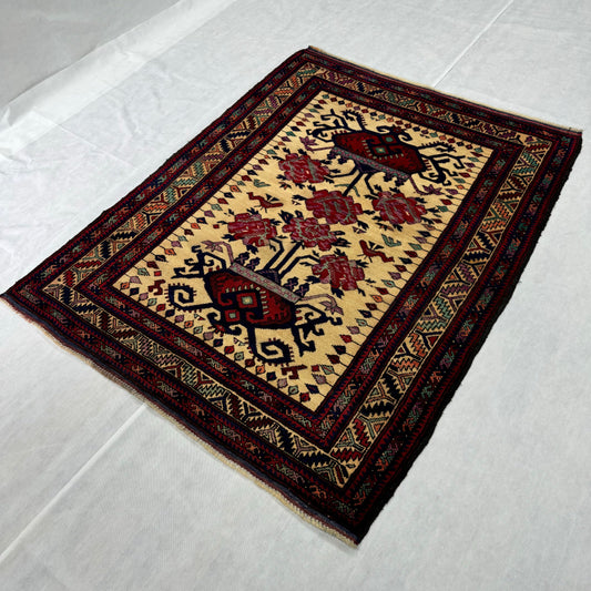 Handmade Sumak Wool Rug 4.5 ft x 6.5 ft – Authentic Persian Floral Design