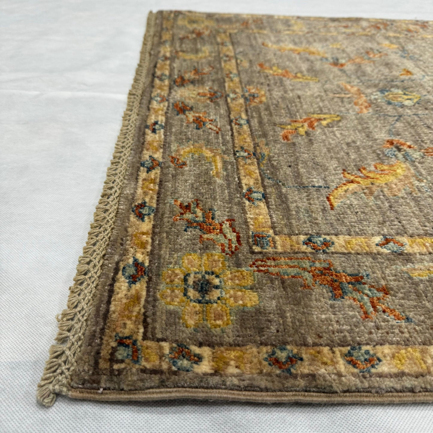 Luxurious Chobi Handmade Runner Rug - 3 ft x 9.5 ft - Exquisite Wool Material and Intricate Floral Design