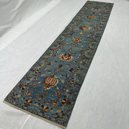 Luxurious Chobi Handmade Runner Rug - 3 ft x 13 ft - Stunning Wool Craftsmanship