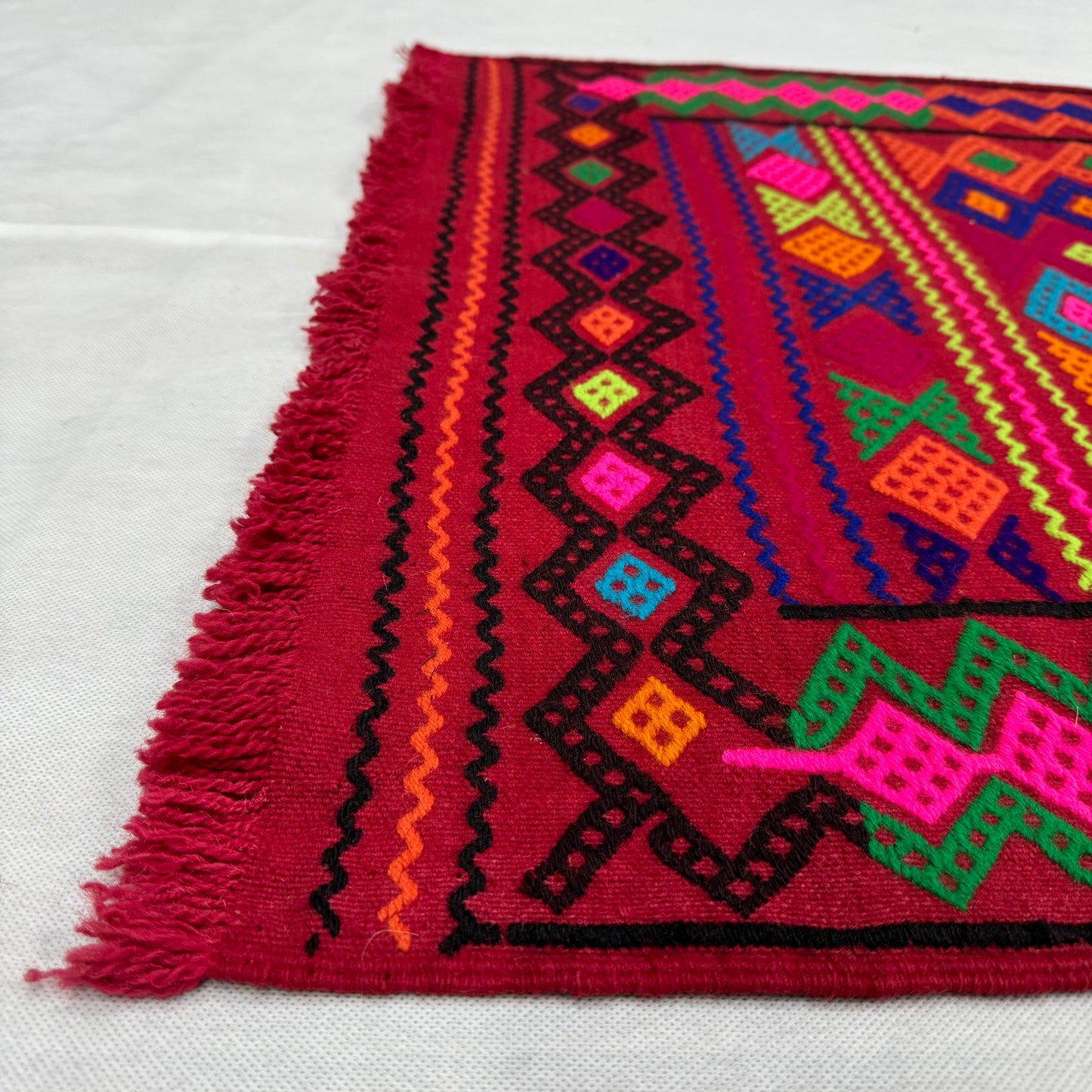 Vibrant Afghani Handmade Kilim Runner Rug - 2.5 ft x 9.5 ft - Colorful Geometric Design, Premium Wool