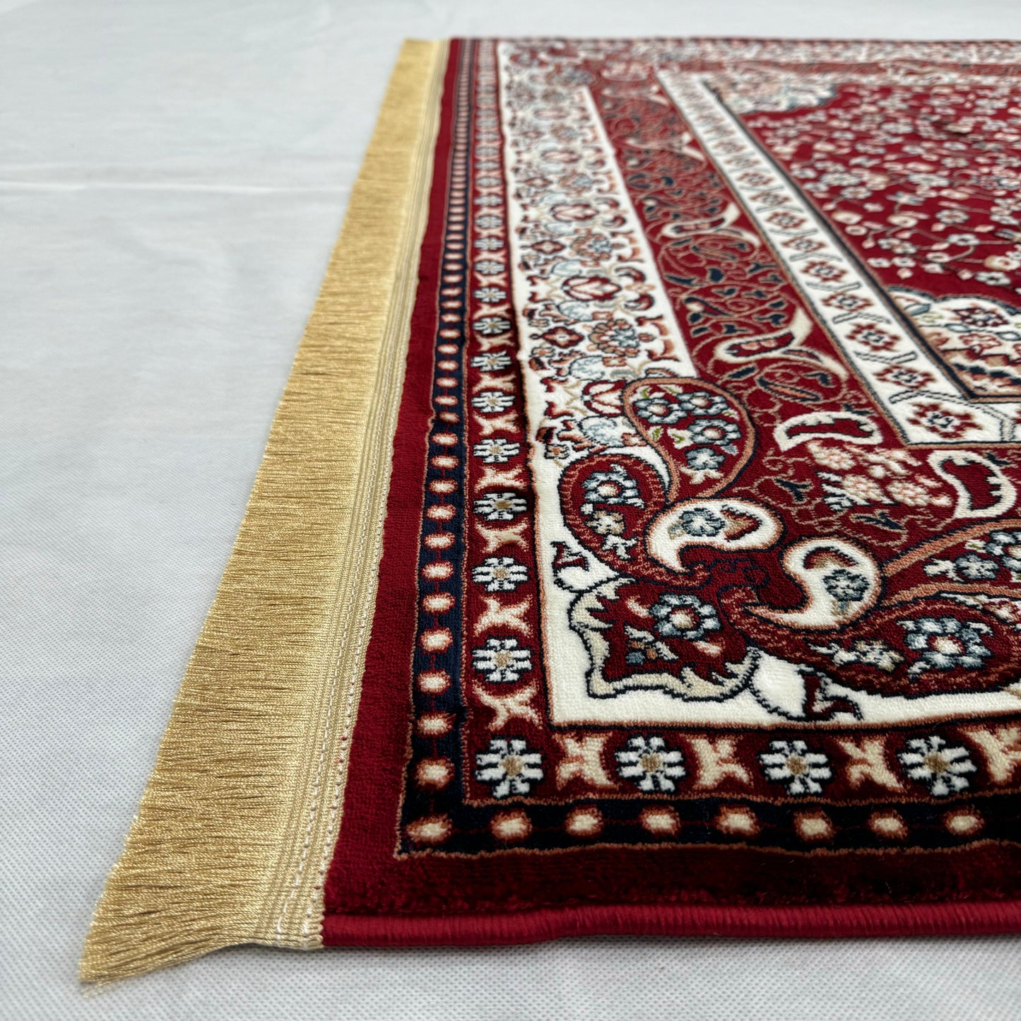 Elegant Turkish Topaz Area Rug - 5 ft x 8 ft, Rich Red Medallion Design