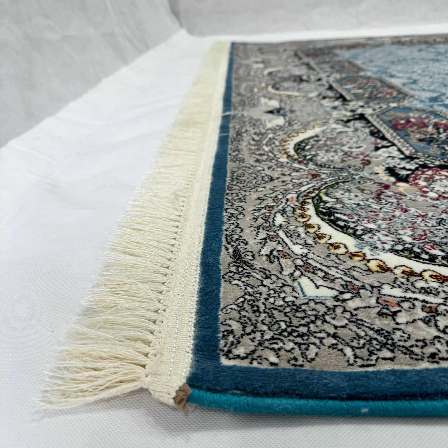 Luxurious Blue Persian Rug 7 ft x 10 ft - 1000 Reeds - Farsh Nagin Chaman - Premium Acrylic Machine Made Rug