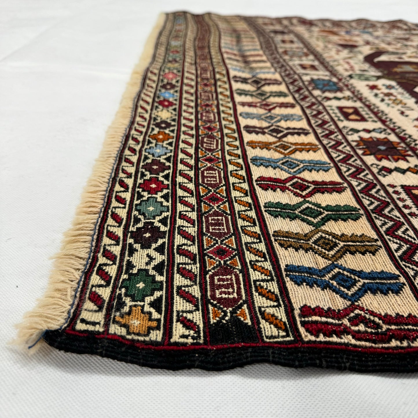 4ft x 6.5ft Handmade Afghan Wool Kilim Rug – Unique Pictorial Design with Elephants & Animals – Durable, Luxurious, Eco-Friendly