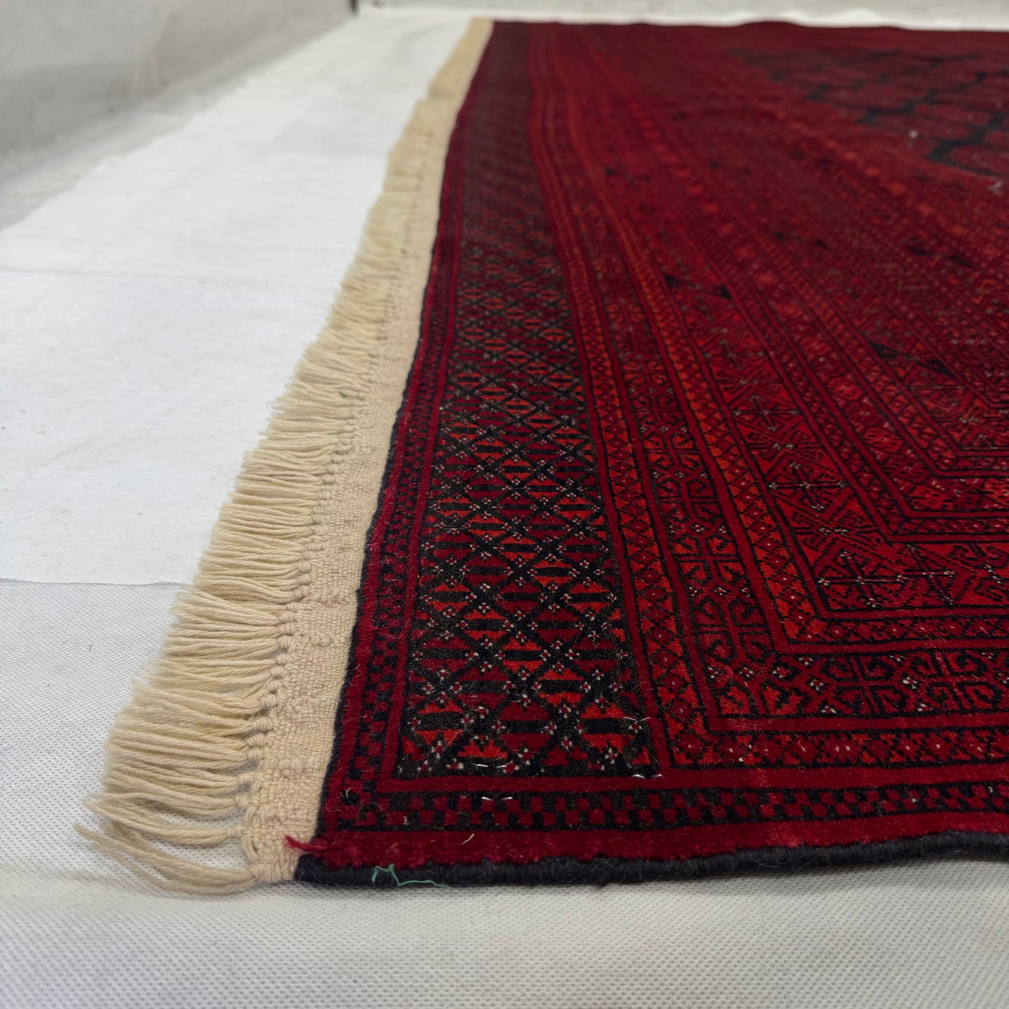 10 ft x 12 ft Afghan Handmade Rug - Mazar Sharif - Wool - Rich Red & Blue Design, Luxurious
