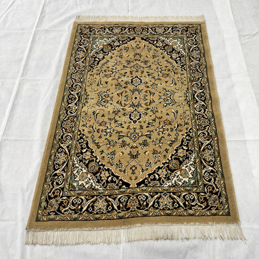 3 ft x 5 ft Persian Rug - Classic Collection - Beige & Black Acrylic Polyester Luxury
