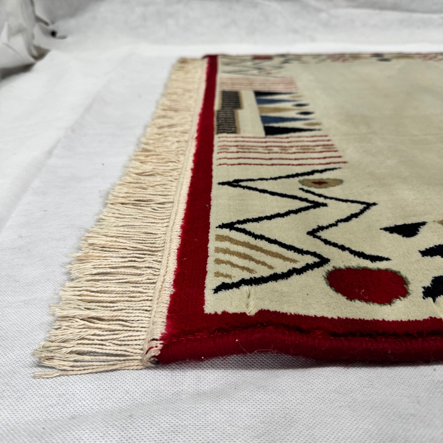 3 ft x 8 ft Persian Rug - Yazd Heritage Collection - Beige Tribal Geometric Design