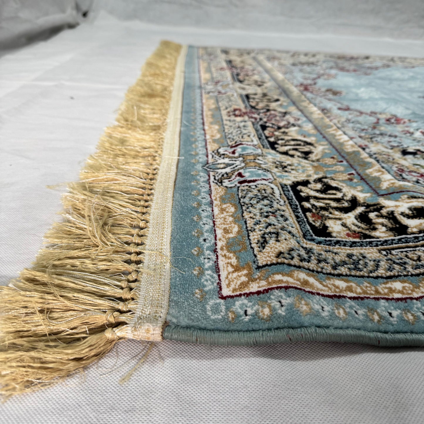 5 ft x 8 ft Persian Rug - Kashan Grace Collection - 500 Reeds - Blue Medallion Traditional Design