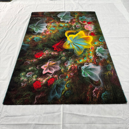 5 ft x 8 ft Persian Rug - Isfahan Bloom Collection - Multicolor Floral Abstract Design