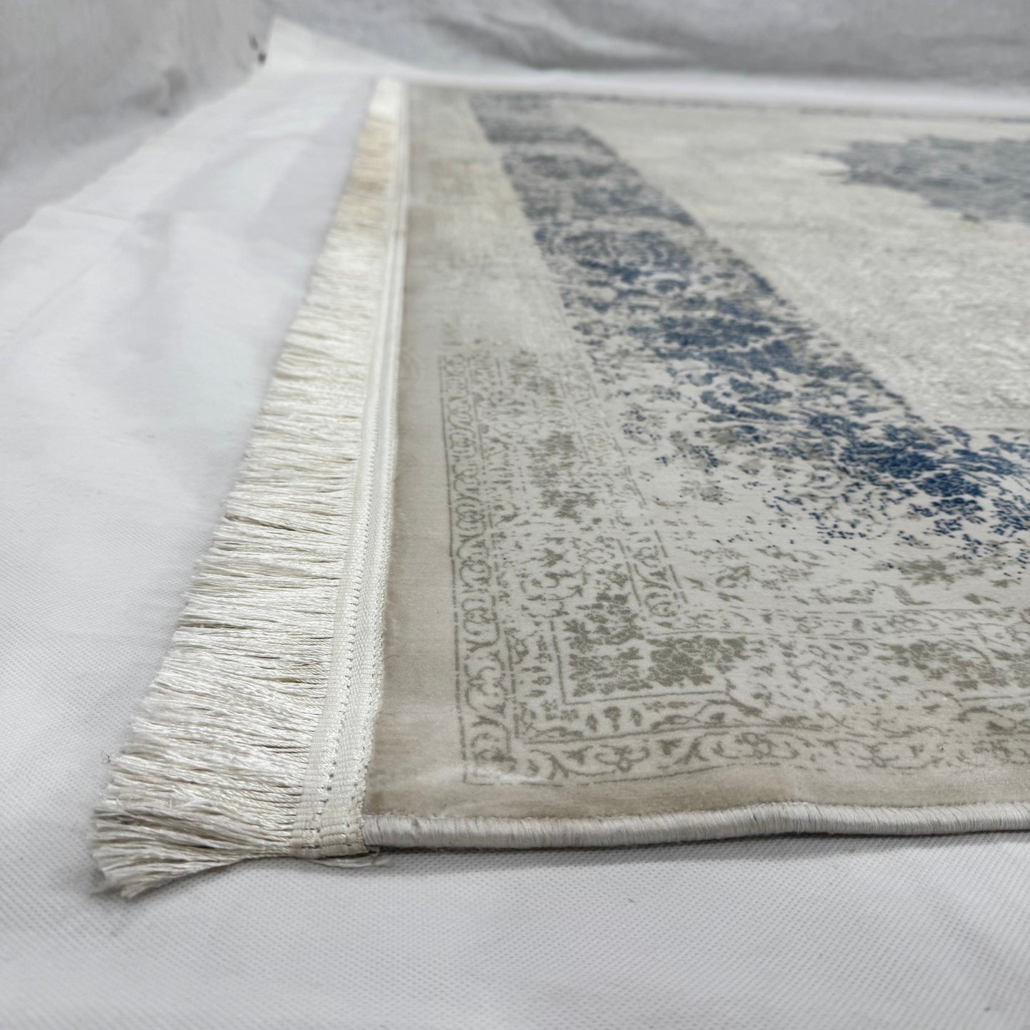 8x11 ft Persian Rug - Beheshti Tabraiz Collection - Blue Silk Luxury Machine-Made