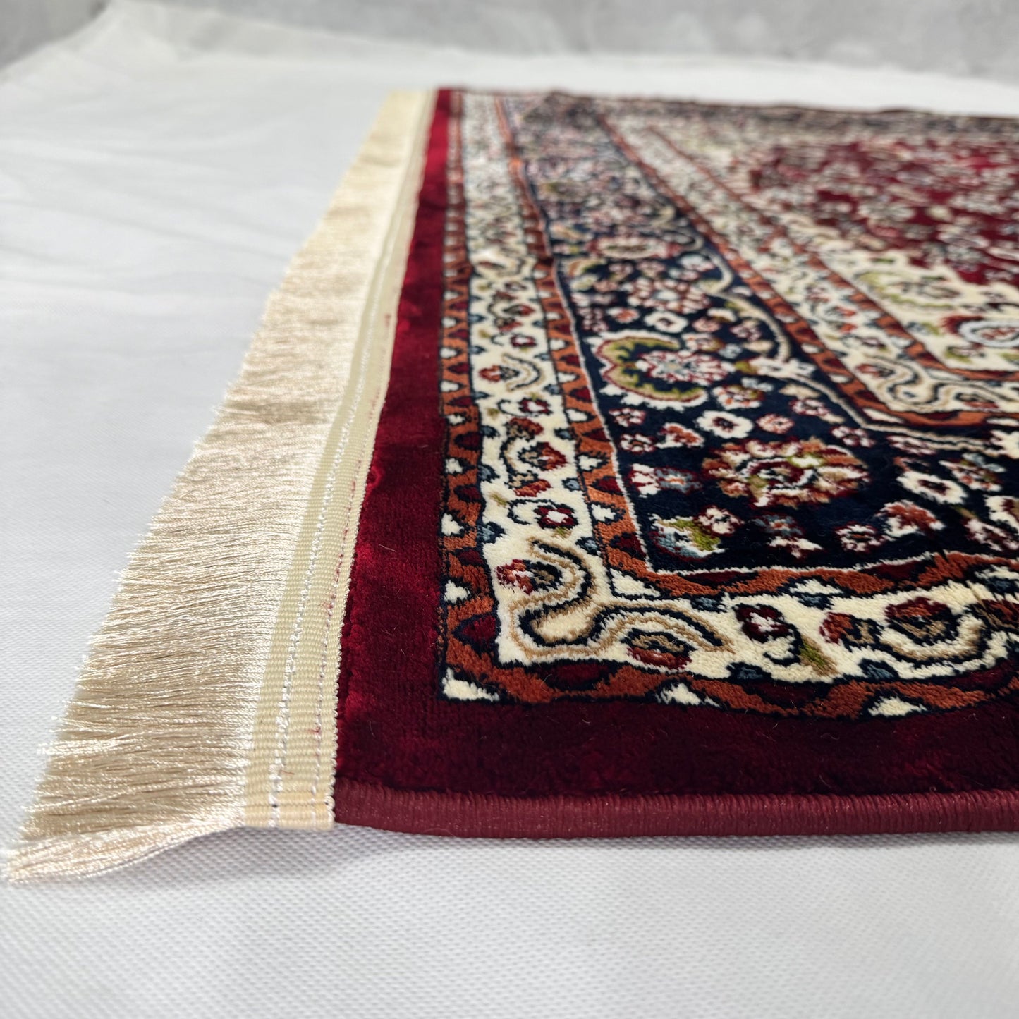 Turkish Rug - Crimson Royale Collection - Red & Navy Medallion Elegance