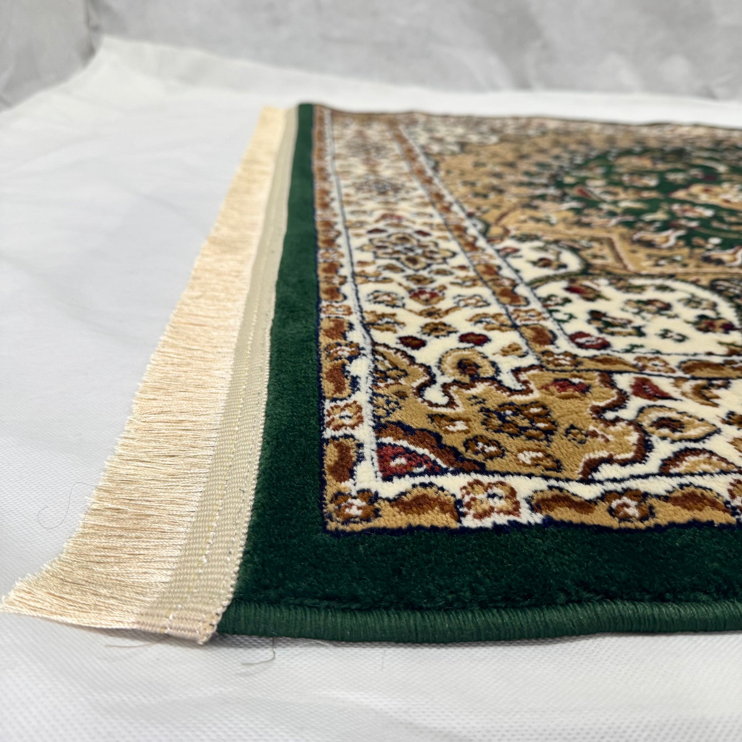 Turkish Rug - Golden Medallion Collection - Green & Ivory Luxury Design