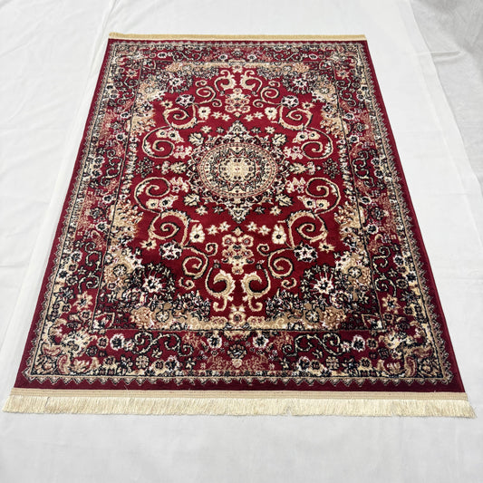 Turkish Rug – Crimson Majesty Collection – Deep Red Luxury