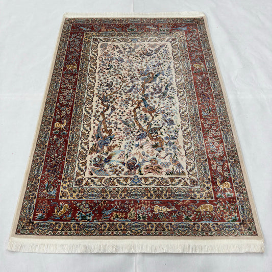 Persian Silk Garden of Paradise Rug 3 ft x 5 ft | 1600 Reeds