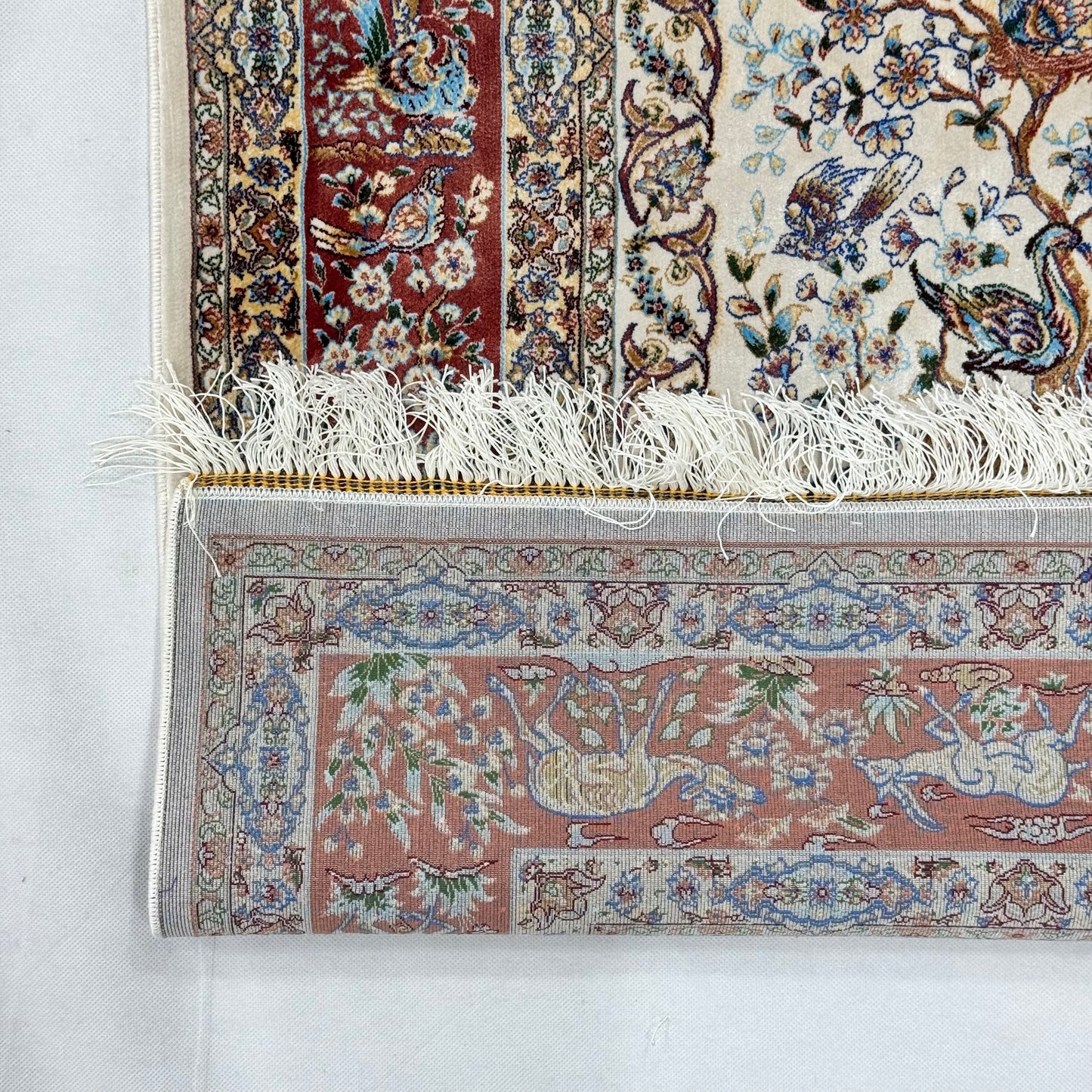 Persian Silk Birds & Flowers Rug 3 ft x 5 ft | 1600 Reeds