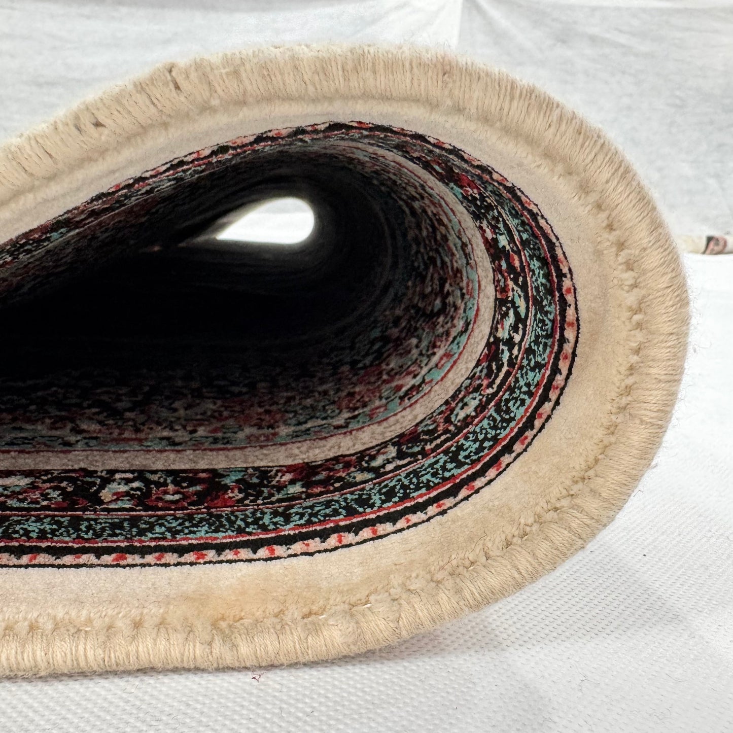 7 ft x 10 ft Charcoal Persian 1200 Reed Acrylic Rug, Tabriz Medallion Carpet