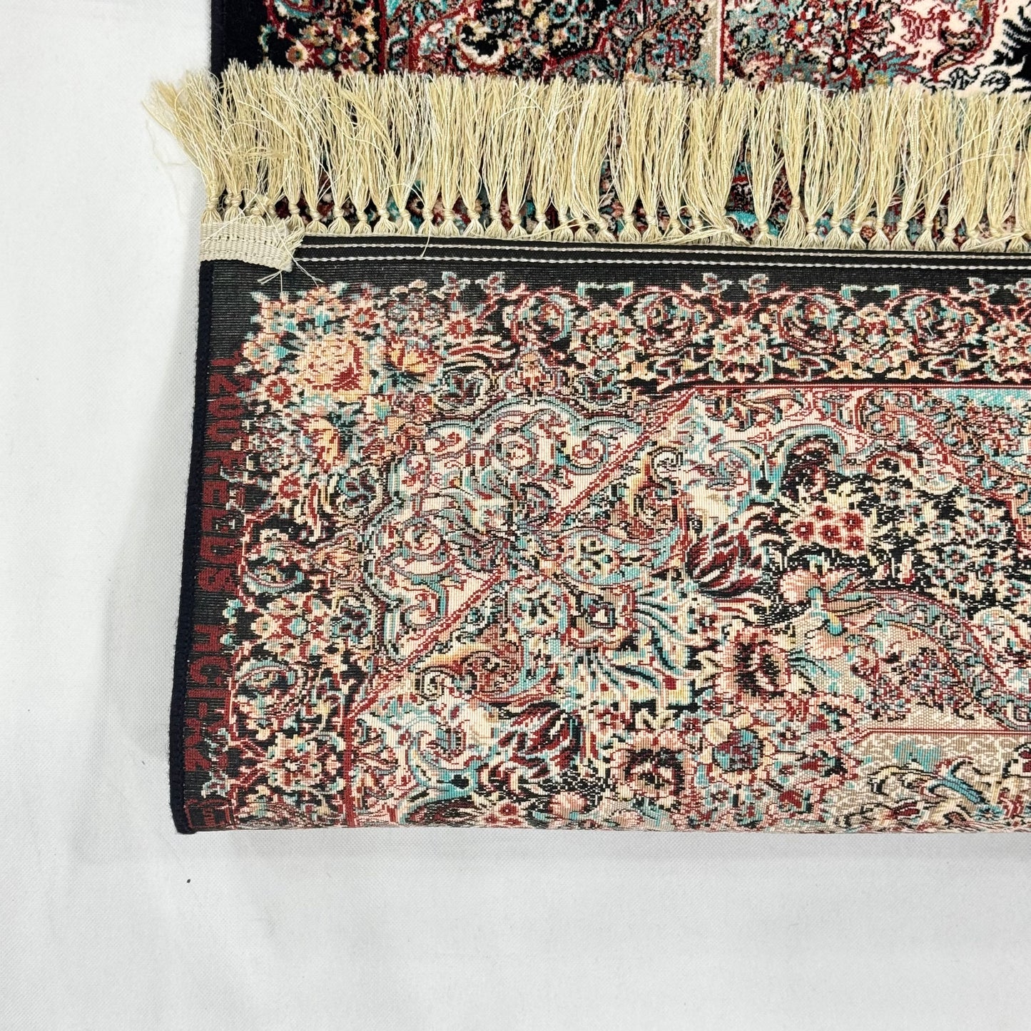 7 ft x 10 ft Black Persian 1200 Reed Acrylic Rug, Kashan Medallion Carpet