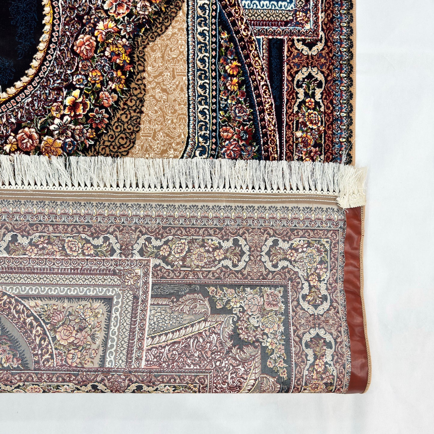 7 ft x 10 ft Cream Persian 1000 Reed Acrylic Rug, Tabriz Medallion Carpet
