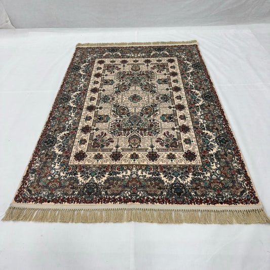 5 ft x 8 ft Cream Persian 1200 Reed Acrylic Rug, Bakhtiari Garden Carpet