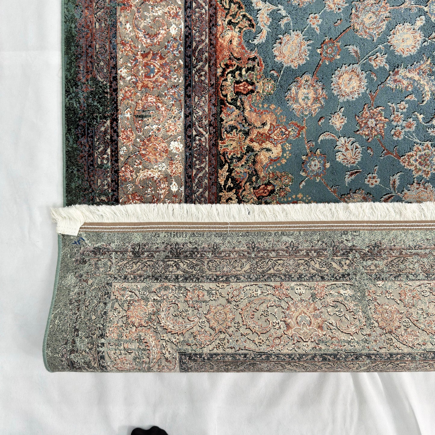 7 ft x 10 ft Blue Persian 1200 Reed Acrylic Rug, Isfahan Medallion Carpet