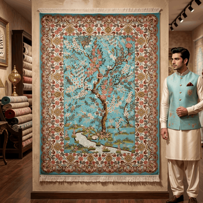 Persian Silk Tree of Life Rug 2.5 ft x 4 ft | Pure Silk Abresham 1600 Reeds