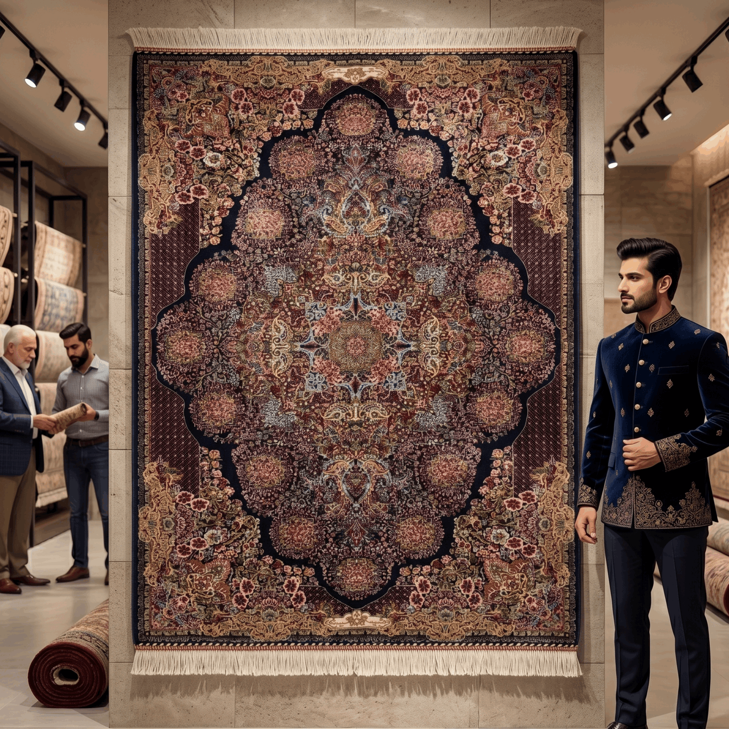 Persian Silk Abresham Rug 2 ft x 3 ft | 1600 Reed Machine-Made Iran