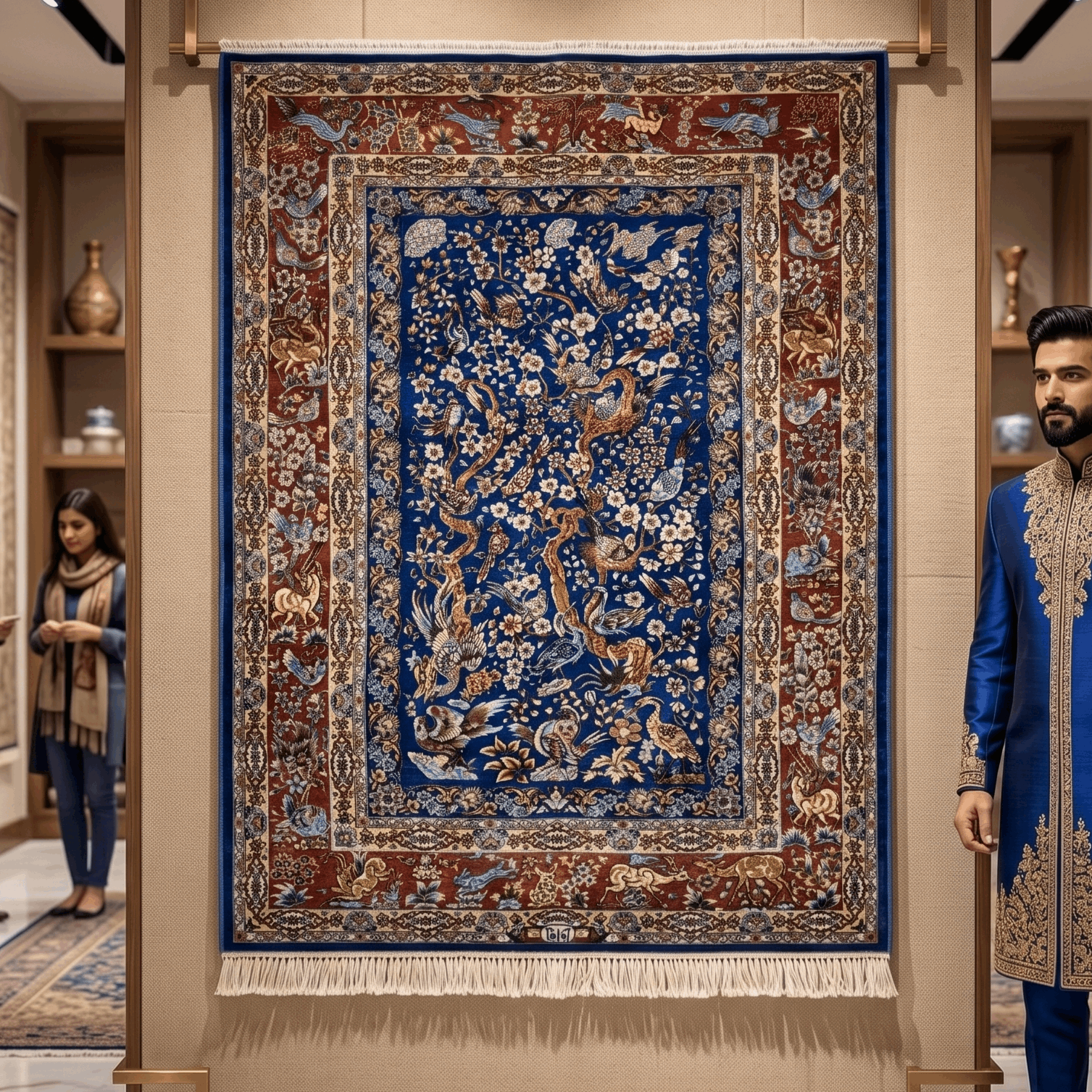 Persian Silk Garden of Paradise Rug 2.5 ft x 4 ft | 1600 Reed