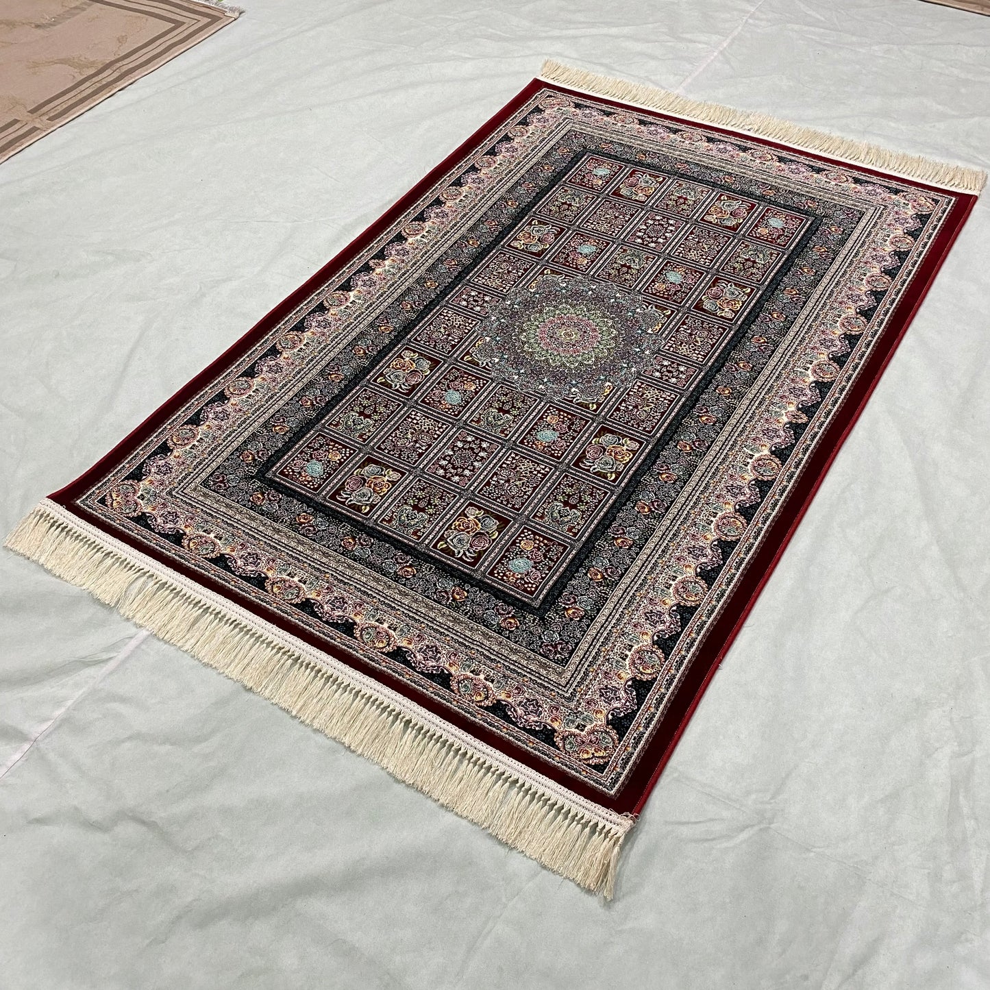 4 ft x 6 ft Area Rug - Persian 1200 Reeds - Farsh Kilim Mojalal 7 - Red Wine - Luxurious Persian Elegance for Your Home