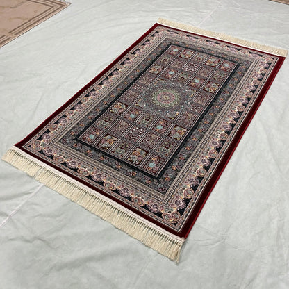 4 ft x 6 ft Area Rug - Persian 1200 Reeds - Farsh Kilim Mojalal 7 - Red Wine - Luxurious Persian Elegance for Your Home