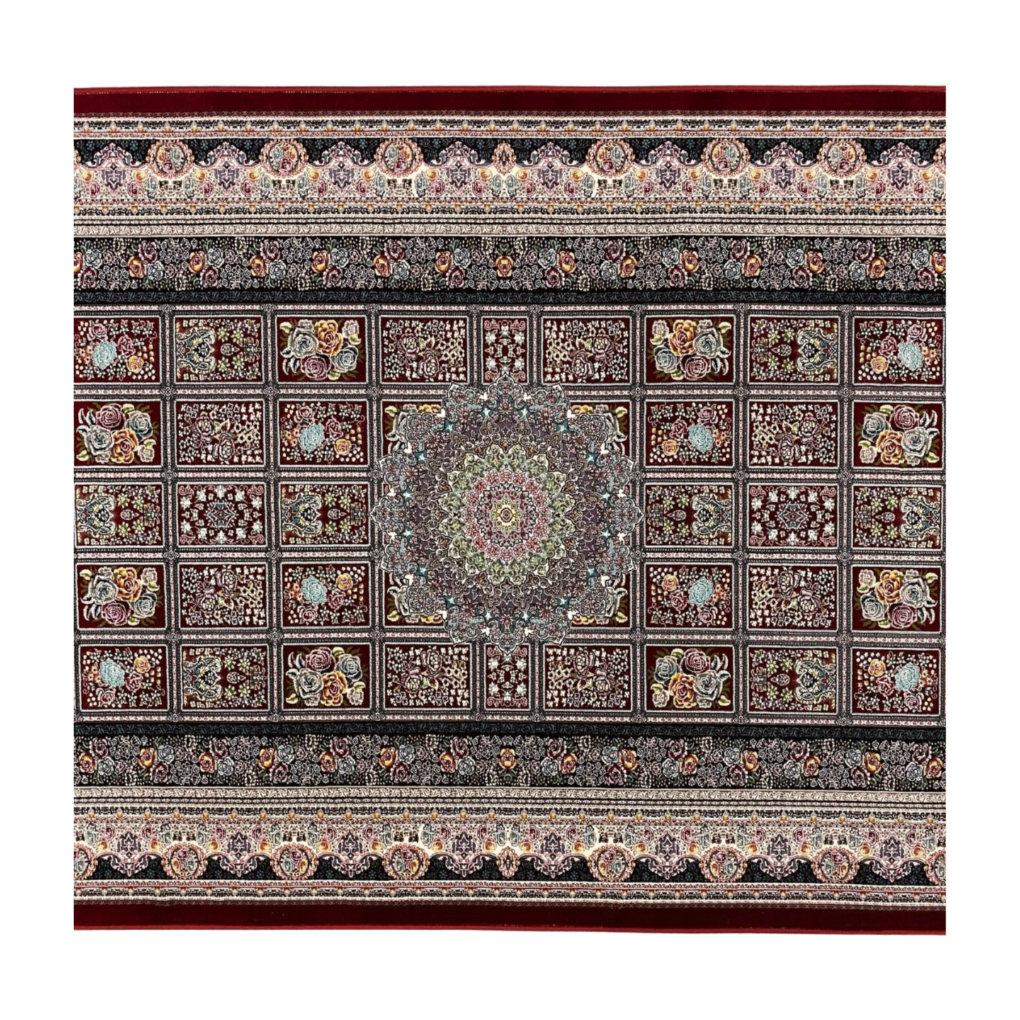 4 ft x 6 ft Area Rug - Persian 1200 Reeds - Farsh Kilim Mojalal 7 - Red Wine - Luxurious Persian Elegance for Your Home