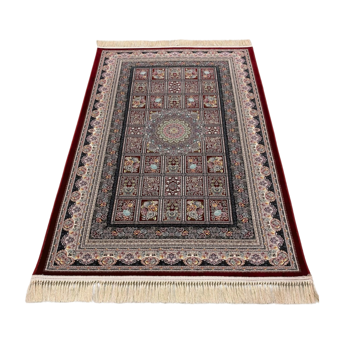 4 ft x 6 ft Area Rug - Persian 1200 Reeds - Farsh Kilim Mojalal 7 - Red Wine - Luxurious Persian Elegance for Your Home