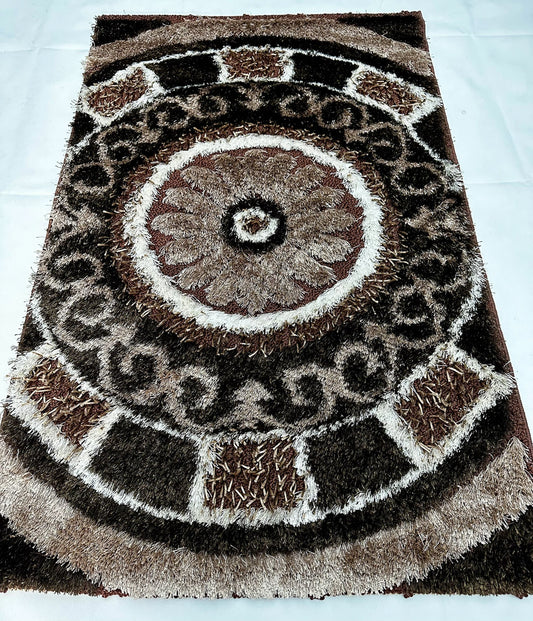 2.5 ft x 4 ft - Persian - Super Shaggy 1 - Brown and Beige