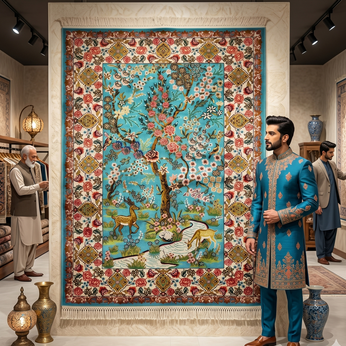 Persian Silk Garden of Paradise Rug 2 ft x 3 ft | 1600 Reed